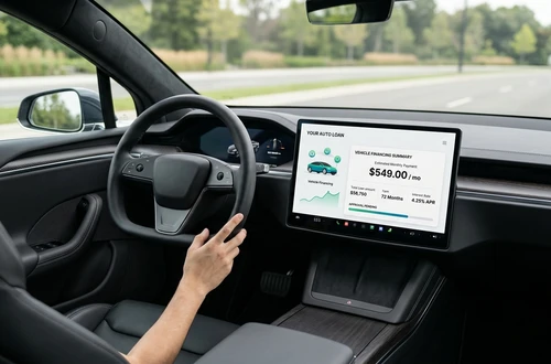 Meridian loan advisor reviewing documents with client